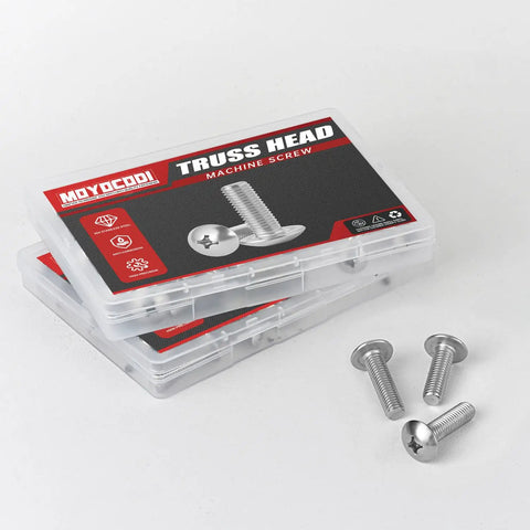 Truss Head Machine Screws M6 X 12mm 30 Pack Phillips Drive Stainless Steel 304 18 8 Fully Threaded Bolts Bright Finish Tough As Nails