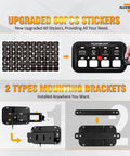 8 Gang Switch Panel BA80 Universal Circuit Control Relay Box with 60 stickers and mounting brackets displayed