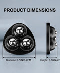 Product dimensions of Straight Up Smooth Appliance Casters With Hella Strong Self Adhesive Pads showing size and design details.
