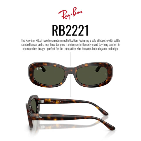 Ritual Oval Sunglasses Havana Green 53mm Slim Temples Designed For Narrow Faces, Lightweight Comfort, UV Protection