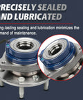 Close-up of sealed Front and Rear Wheel Hub Bearing Assembly Kit - Set of 4 for 2001-2005 Pontiac Aztek & Montana