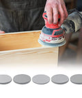 Grab These 50 Pack Super Tough 7 Inch Aluminum Oxide Sanding Discs With Hook Loop Backing And Flocking Design For Smooth Dry Sanding Projects No Clog Needed being used on wood surface.