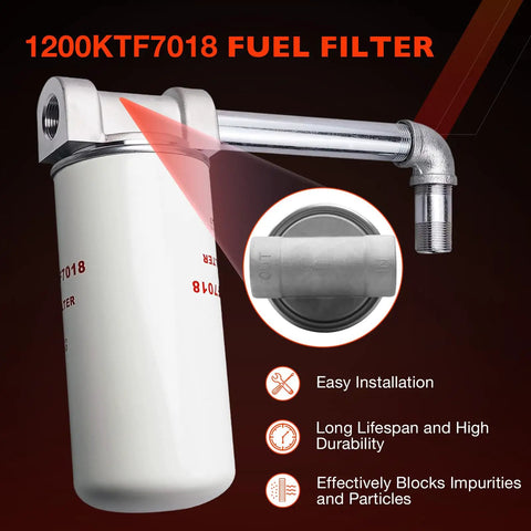 Heavy Duty Fuel Filter Spin On Particulate Replacement For Transfer Pumps 18 GPM 50 PSI with 1200KTG9075 head elbow