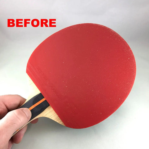 BEFORE: Table Tennis Racket Care Kit With Spin Refresh Cleaner Paddle Cleaner Sponge And Rubber Care Tips For Pro Ping Pong Play Keeps Your Paddle Fresh Between Rounds.