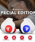 Custom Molded Earplugs USA Edition With 31dB NRR Ultra Comfy Hearing Protection displayed with USA back plugs.
