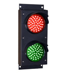 Two Color Dock Traffic Signal Light Red Green LED, 4 Inch Lens, 90 To 260 VAC, Industrial Stop Go Light With Mounting Brackets