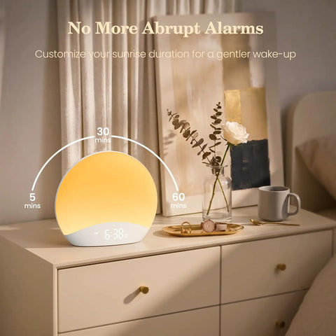 Rock Solid Sound Machine Paired With Sunrise Alarm Clock And Soothing Night Light For Chill Bedroom Upgrades Deep Sleep Cycles And Smooth Morning Wake Ups