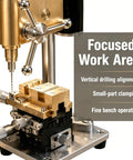Mini Bench Drill Press Machine 9500Rpm High Precision Watchmaker Tool with brass components for small-part clamping and drilling.