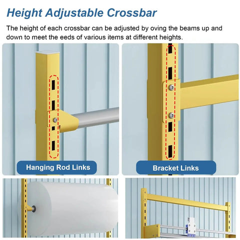 Height Adjustable Crossbar for Heavy Duty Bubble Wrap Dispenser With Cutter And Adjustable Wide Roll Stand.