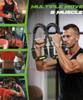 Man using Twister Arm Trainer for Men Premium Steel Frame with Adjustable Resistance in various workouts