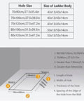 Size specifications for No Sweat Installation Electric Attic Ladder Featuring Fully Automatic Telescoping Design with dimensions.
