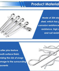 600 Piece 304 Stainless Steel Cotter Pins Kit With Hitch Pin Clips For Locking Systems A Handy Farm Tool And Tractor Implements That Makes A Great Workhorse Pin Kit For Quick Durable Solutions, 304 stainless cotter pins and hitch clips