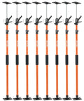 VEVOR cabinet jack support poles, 8-pack, steel telescoping rods 45.7–114.2 in, with top clamps and base feet.