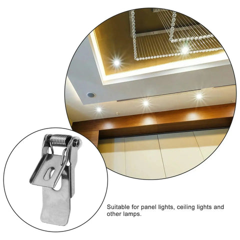 Lawsen Spring Clips Recessed Lighting 40pcs Spring Clips for Downlight Recessed Light Fixtures, iron panel clamp in use.