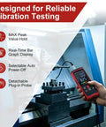 3 In 1 Digital Vibe Meter With Magnetic And Long Probes For ISO 10816 Analysis Tracks Acceleration Up To 199.9 Meters Per Second Squared Velocity Up To 199.9 Millimeters Per Second Displacement Up To 1.999 Millimeters Temperature 0 To 40 C in use on machine
