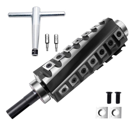Pro Grade 6 Inch Spiral Helical Cutterhead Replacement Kit For Jet Thickness Planer With Carbide Inserts, Screws, Bits, Spanner