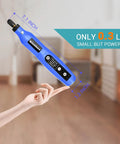 Person holding Cordless Rotary Tool Kit With 5 Variable Speeds And 70 Accessories USB C Charging 3 7 Volt Battery Power