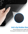 Close-up of Ultra Smooth Large Gaming Mouse Pad With No Slip Rubber Base Waterproof Edges And Stitched Finish showing anti-slip texture.