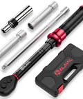 Spark Plug Socket Set With Three Eighths Drive Torque Wrench Magnetic Sockets Twelve Point 14mm 16mm And Six Point Swivel Five Eighths Inch Ten Inch Extension Bar Built For Auto Maintenance And Quick Repairs, with case