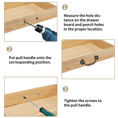 Installation guide for Four Pcs Vintage Bronze Bail Drop Drawer Pull Handles Set With Screws for cabinets and furniture
