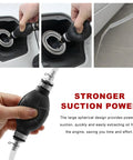 Top Shelf Manual Fuel Transfer Pump With Thick Rubber Bulb And Metal Body shifts gasoline diesel and oil using strong suction power.