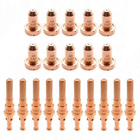 10 Pack 9-8210 Plasma Nozzles and 10 Pack 9-8215 Plasma Electrodes for Thermal Dynamics SL60 and SL100 Cutting Torch Consumables