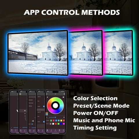 Battery Powered LED Strip Lights 13ft USB And Battery Operated RGB Color Changing LEDs With Remote for TV backlight control options