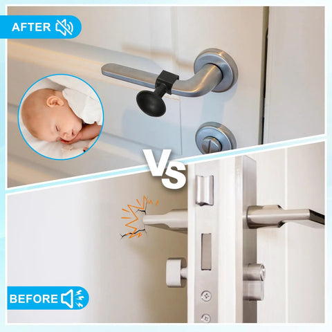 Six Pack Silicone Door Handle Stoppers With Suction Cups, Wall Protector No Drilling Anti Collision Door Bumpers, installed