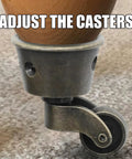 4 Pack Old School Vintage Zinc Alloy Swivel Cup Casters For Furniture Antique Green Bronze Wheels attached to furniture leg