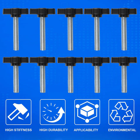 Wing Type T Slot Bolt Kit 10Pcs for table saw fence and clamp workbench jig hold down fasteners T track set for woodworking