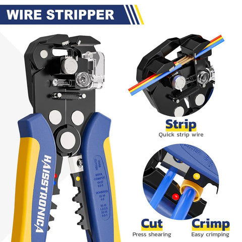 All In One Ferrule Crimping Tool Kit With Built In Automatic Wire Stripper And Ferrule Crimper For AWG 24 10 And AWG 23 7 Wires