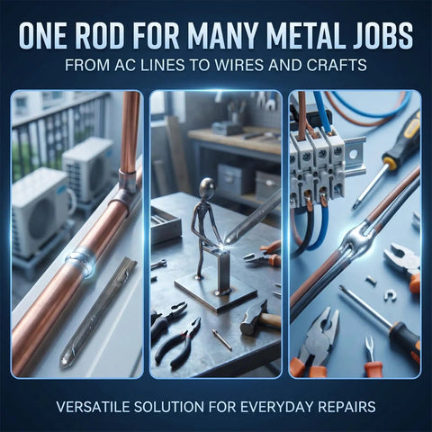 Low Temperature Welding Rods For Aluminum, Stainless Steel, And Iron, Pro Grade Easy Melt Repair demonstrating diverse metal use