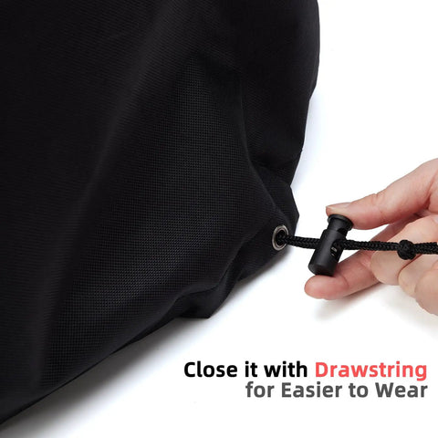 Close-up of black drawstring on Waterproof MO201 Pizza Oven Cover For All Weather Outdoor Use UV Resistant and Windproof Shield