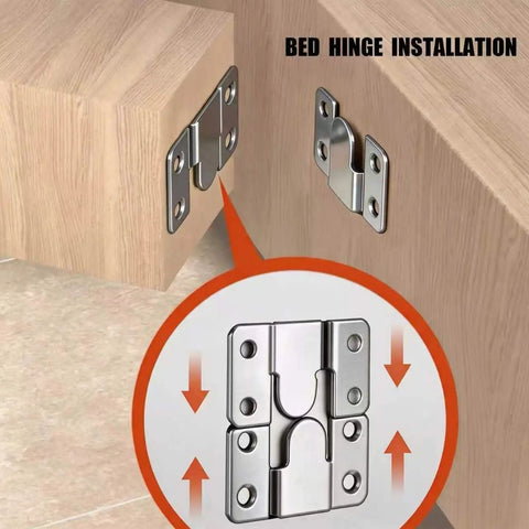 Interlocking Flush Mount Brackets And Picture Hanging Hooks Set Stainless Steel Heavy Duty Wall Hangers With 18 Screws For Securing Frames Mirrors Headboards And Furniture Connectors on wood bed hinge installation