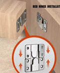 Stainless Steel Interlocking Flush Mount Bracket Set 6 Pieces With 26 Screws Heavy Duty Hanging Hardware For Picture Frames Mirrors Headboards And Furniture Connectors, bed hinge installation