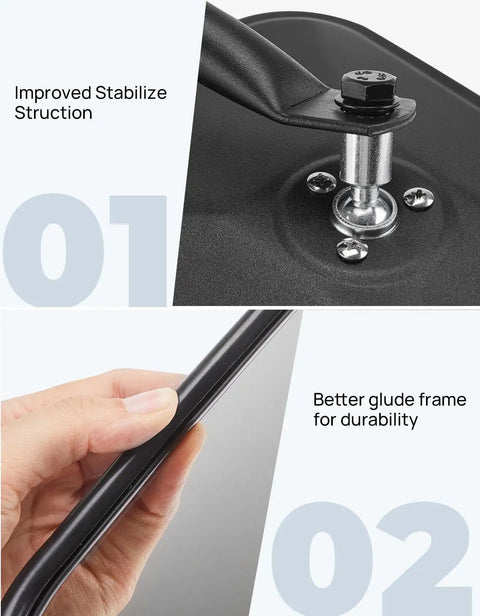 Close-up of Doors Off Side View Mirror Kit for Wrangler TJ JK JKU 1997 2018 showing stabilizing ball joint and durable frame detail.