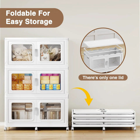 Mega Capacity Extra Large Stackable Storage Bins With Secure Lid And Smooth Rolling Wheels Hella Heavy Duty Portable Plastic Tote Six Pack For Garage Organization