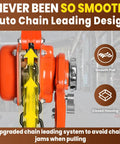Side view of 6 Ton Manual Lever Chain Hoist with 10 Foot Lift and 2 Hooks, showcasing smooth operation in industrial setting.