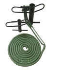 Porta Wrap Tree Work Sling For Arborists With Whoopee Sling Rope Friction Device, green rope and metal components, coiled setup
