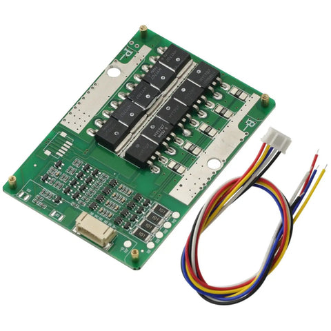 Solid 4S 12V LiFePO4 Battery Protection Board With Balanced Charging Slings Up To 800A Surges Like A Boss For Cars Motorcycles And Arduino Builds sets on a circuit board with wires.
