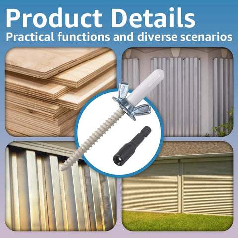 Heavy Duty Hurricane Anchor Kit Set for fixing shutter panels, storm panels, and sliding glass doors with plywood compatibility.