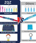 610 Piece Heat Shrink Wire Connectors Kit For Marine Use With Waterproof Crimp Terminals Including Rings Male And Female Terminals Forks And Butt End Connectors Insulated Terminal Assortment For Boat Auto RV Wiring Projects comparison chart.