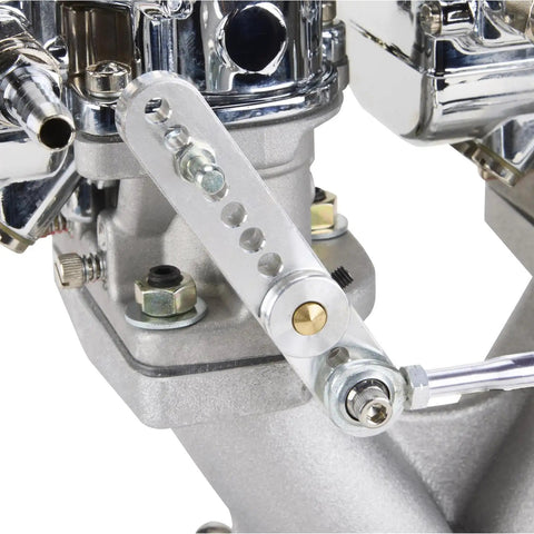 Carburetor Linkage Throttle Shaft Arm For Extended 0.282 Inch Shafts Stromberg 97 Style Ford Holley 94 Compatible Works With 3/16 Inch Heim Joints Smooth Reliable Operation For Hot Rods And Classic Cars installed on a carburetor