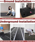 Super Thick Acoustic Foam Roll 11mm High Density Soundproof Cushion Mat installation process on ground and underground surfaces.
