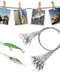 Beefed Up Stainless Steel Fishing Leader Wire Set For Saltwater Rigs 20 Pack Nickel White Size 3 50Lb 15.8In Durable Lure Tackle For Freshwater And Saltwater, stainless steel leaders with lures