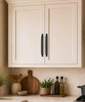 Kitchen cabinet with 9 Inch Flat Iron Barn Door Pull In Black Wrought Iron Finish Built To Last Heavy Duty Steel Handle