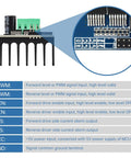 BTS7960 43A H Bridge Beefy High Power Motor Drive Module for Robotics and Smart Cars Isolated 5V Supply Dual Channel DC Motor Driver Board with 5V MCU Compatibility pinout view