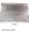 Fiberglass Heat Shield Tape With Aluminum Backing, Self Adhesive 12 By 48 Inch Insulation Sheet displayed with dimensions.