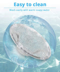 Stainless Steel Sink Strainer Basket 2.25 Inch Drain Hair Catcher 4 Pack, showing easy cleaning in water with mesh detail
