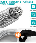 Beast Mode Dual Shock Absorbing Dog Trolley System with 75-Foot Aerial Run Cable and Spring Tie Out Chew-Proof Zip Line